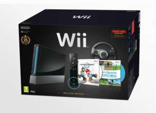 Black Wii Console Bundle With Wii Motion Plus Controller, Mario Kart 