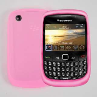 BABY PINK SILICONE CASE COVER FOR BLACKBERRY CURVE 8520  