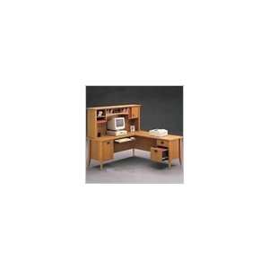 Bush Furniture Mission L Shape Wood Home Office Set with Hutch in 