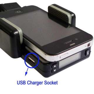   SUPPORT VOITURE TRANSMETTEUR FM CHARGEUR IPHONE 4 IPOD