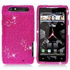 Hot Pink Crystal Diamond BLING Case Phone Cover Verizon Motorola Droid 