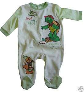   Pyjama bébé FRANKLIN vert deau Taille 6 mois **NEUF**