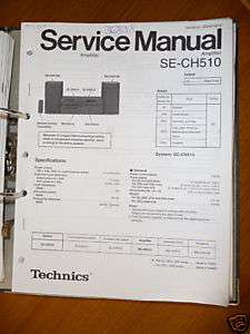 Service Manual Technics SE CH510 Amplifier,ORIGINAL  