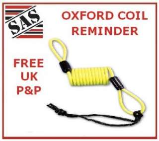 OXFORD DISC LOCK COIL REMINDER YELLOW motorcycle locks  