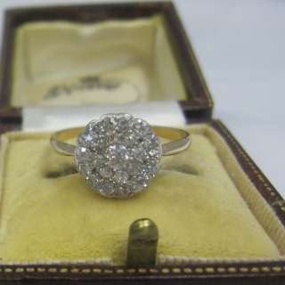 Superb Edwardian 18ct Diamond Daisy Ring Top Quality  