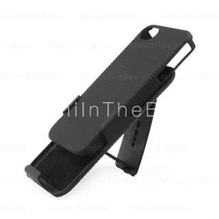US$ 9.46   Shell & Holster Belt Clip Combo Case for iPhone 4 (Black 