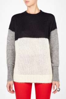 Joseph  Black Soft Mohair Block Colour Sweater by Joseph