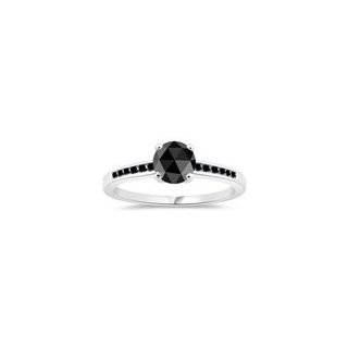   77 Cts Black Diamond Engagement Ring in 14K White Gold 4.5 Jewelry