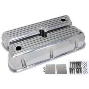   289 302 351W 5.0L Tall Polished Aluminum Valve Covers   Full Finned