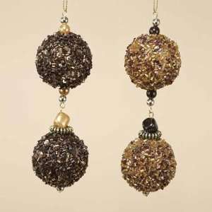  Club Pack of 12 Chocolate Shop Brown & Gold Glittered Ball 
