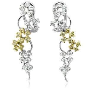   Diamond Flower Drop Earrings (GH, I1 I2, 1.38 carat) Diamond Delight