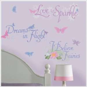   Stick By RoomMates Disney Fairies Phrases Wall Decals