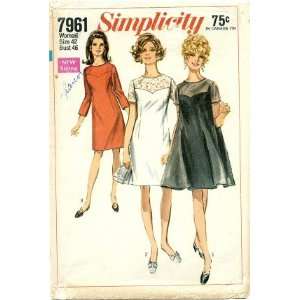  Simplicity 7961 Sewing Pattern Misses Trapeze Dress Size 