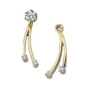    14K Yellow Gold 0.12 ct. Diamond Earring Jackets Katarina Jewelry