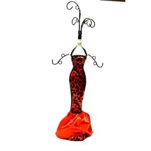  Red Sequin Animal Print Halter Top Mannequin Jewelry Doll 