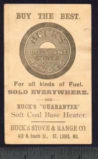 1800s Bucks Stove Range St. Louis Ice Skate poem CARD  