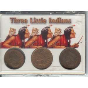  INDIAN HEAD CENT SET, 3 DIFFERENT DATES, 1906, 1907,1908 