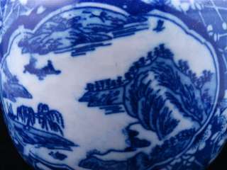 Chinese Export Blue&White Flora Landscape Painted Fine Teapot