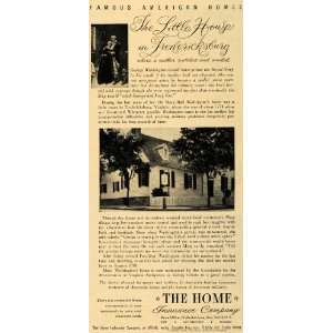 1951 Ad Home Insurance Co. Mary Ball Washington Home   Original Print 