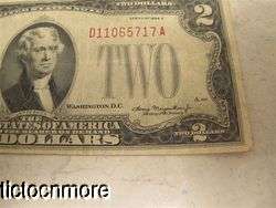   1928 D 1928D $2 TWO DOLLAR BILL UNITED STATES NOTE RED SEAL D  