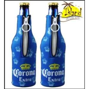  (2) Corona Extra Hibiscus Beer Bottle Koozies Cooler 