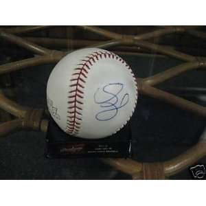  Autographed Manny Ramirez Baseball   2004 World Series Red 