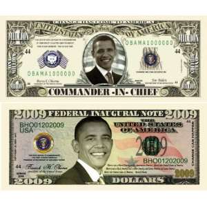   Million Dollar Bill and 1 2009 FEDERAL INAUGURAL NOTE 2009 Dollar Bill