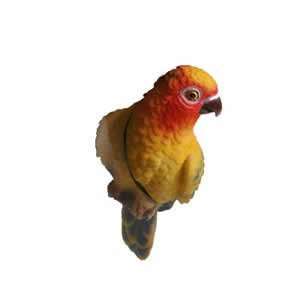   Parrot Made From A Polyresin And Hand Painted 3 Dimensional Designs