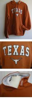 New Texas Longhorns Sewn Hoodie Pullover Hooded Jacket Sweatshirts Sz 
