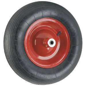 Waxman 4383955 Pneumatic Wheelbarrow Wheel, Black Tire and Red Rim, 16 