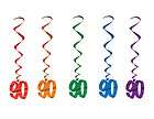 Pack Of 5 90th Birthday Swirls Foil Party Decoration