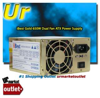 iBest 650W Watt ATX Dual Fan PC Power Supply PSU SATA  