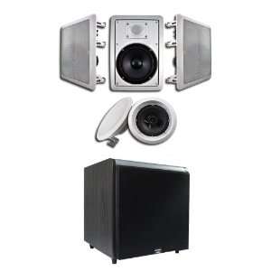 /Ceiling 6.5 Speaker System (HT 65) w/Black 12 Powered Home Theater 