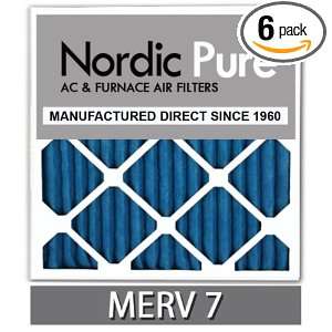 Nordic Pure 16x25x1M7 6 Pleated Air Condition Furnace Filter, Box of 6