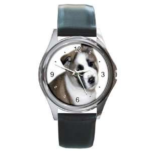 Akita Puppy Dog Round Leather Watch CC0005