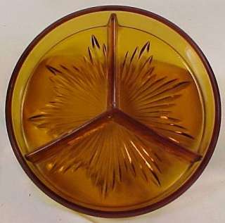 Thanks for bidding on this vintage amber depression glass candy dish 