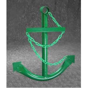 GREEN 3 Ft ANCHOR w/ Chain STEEL Metal 36x26 Nautical Plaque Wall 