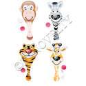party favors PADDLE BALL toys animal tiger zebra  