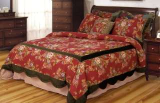 RED ANIMAL PRINT HOLIDAY 5 P QUEEN COMFORTER SET PILLOW  