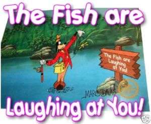 Goofy Fishing Disney Sericel FREE BACKGROUND COA  