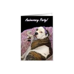 Anniversary Party Olde English bulldogge Card