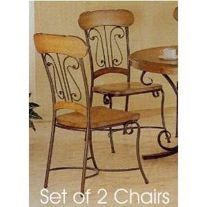   Antique Brown Metal Finish Dining Chairs/Chair Furniture & Decor