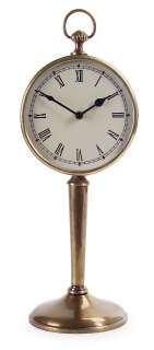 Sleek Antique Brass Table Clock  