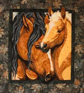   Joy Toni Whitney Horse Quilt Pattern and Fabric Kit Applique Mare Foal
