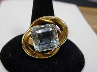 Outstanding & Huge 9.5 carat Natural Aquamarine Vintage Ring  