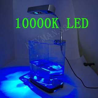 Fish Aquarium Mini Clip 10000K LED White Blue Lighting  