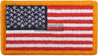 Military USA American Velcro Flag Patch Gold Border (Item #17775)
