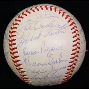  1959 Braves Team Signed Baseball Jsa Mathews & Aaron 