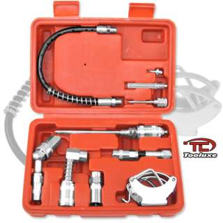   Fittings Lubrication Aid Tool Kit For Grease Gun 6000 9000PSI + Case