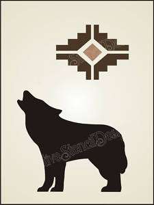 STENCIL Wolf Coyote Howling Southwest Country Signs  